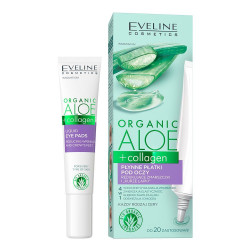 Eveline Organic Aloe + Collagen - płynne płatki pod oczy redukujące zmarszczki i kurze łapki, poj. 20 ml