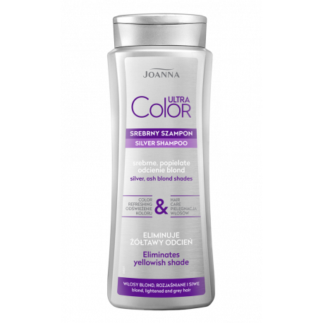 Joanna Ultra Color - silver shampoo to eliminate yellowish tint of hair, capacity 400 ml