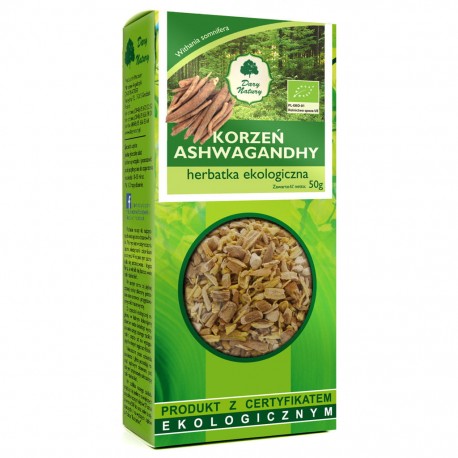 Dary Natury - Ashwagandha korzeń EKO, herbatka ziołowa ekologiczna, masa netto: 50 g