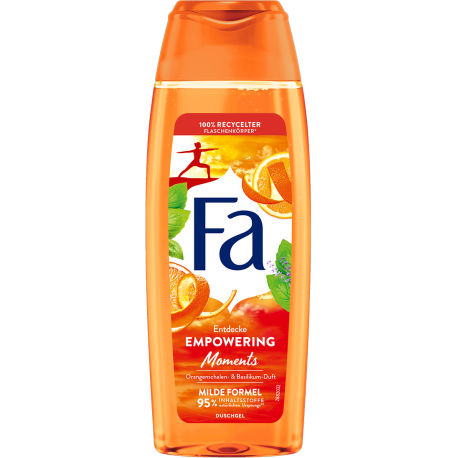 FA Empowering Moments - orange peel and basil scented shower gel, 250 ml capacity