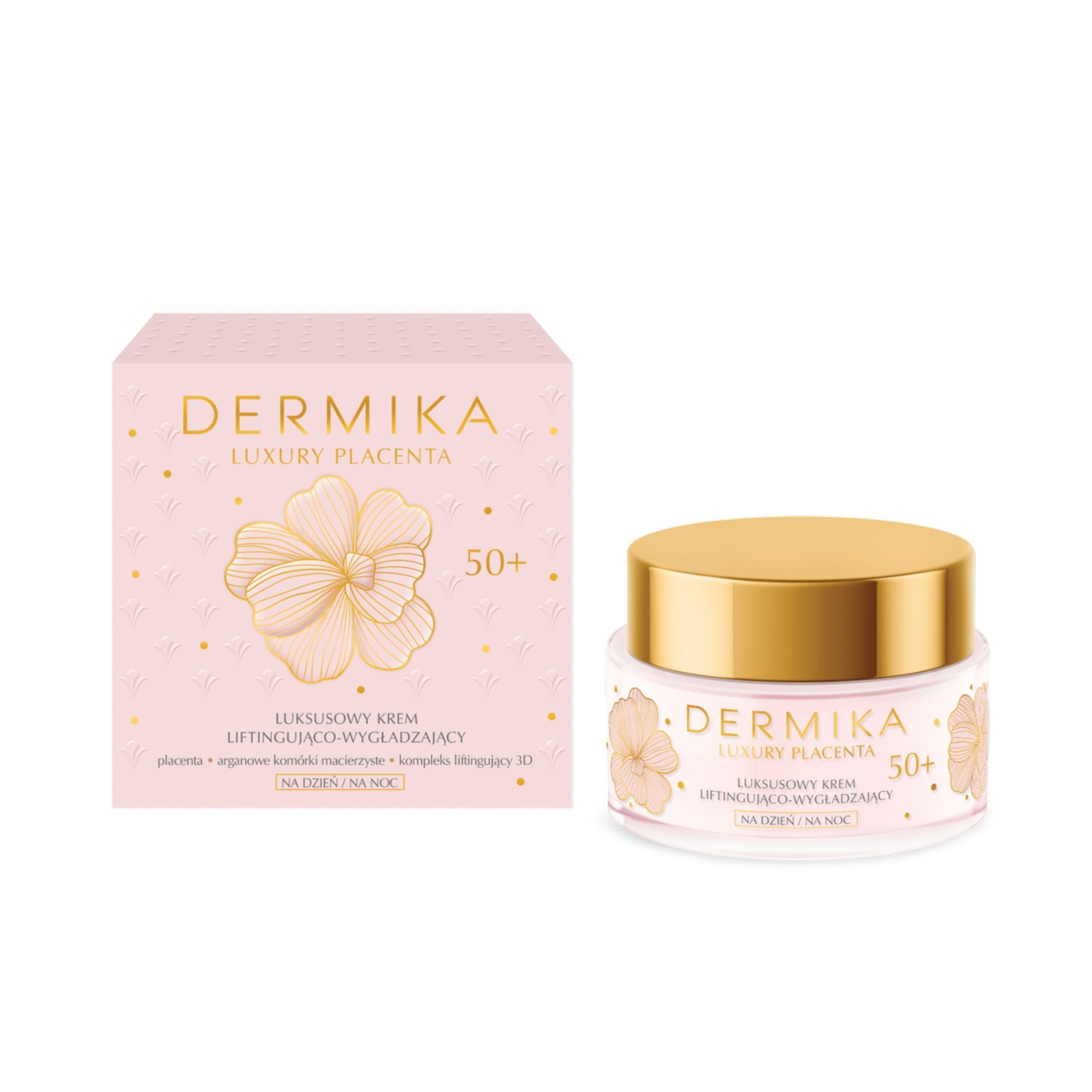 Dermika Luxury Placenta - luxury lifting and smoothing cream 50+ day/night, 50 ml capacity