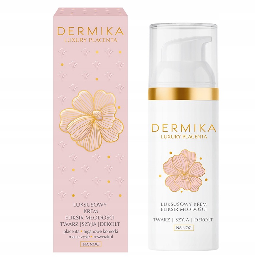 Dermika Luxury Placenta - luxurious night cream-elixir of youth face/ neck/ décolleté, 50 ml capacity
