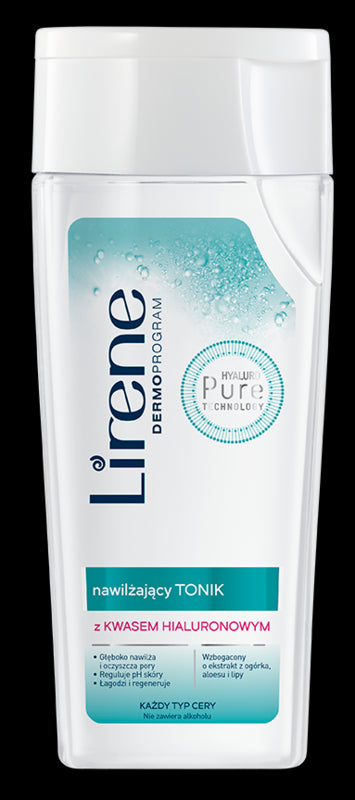 Moisturizing tonic with hyaluronic acid, 200 ml capacity.