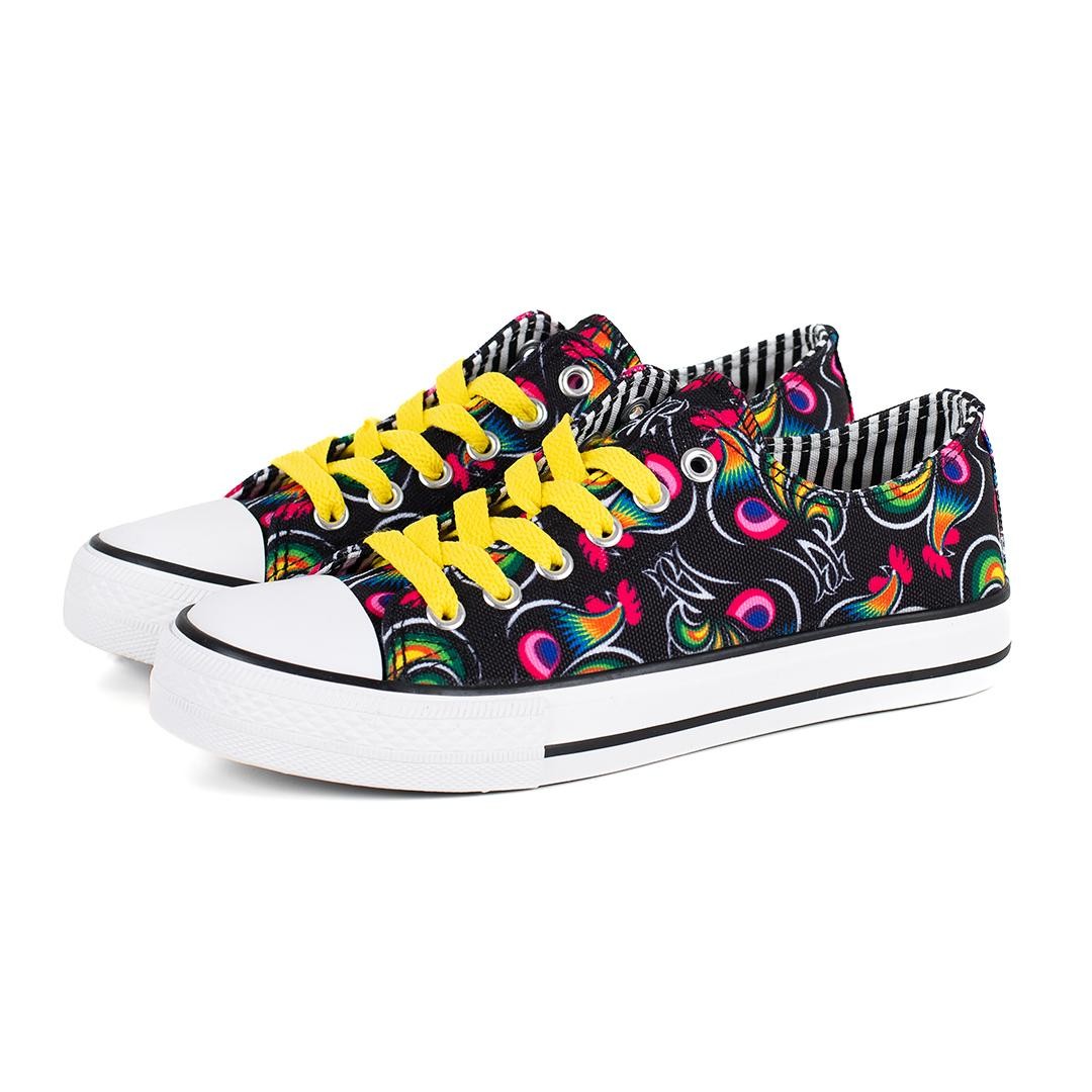 Folkstar - Short Sneakers, Rooster Pattern from the Łowicz Region, 1 pair FINAL SALE - NO RETURNS