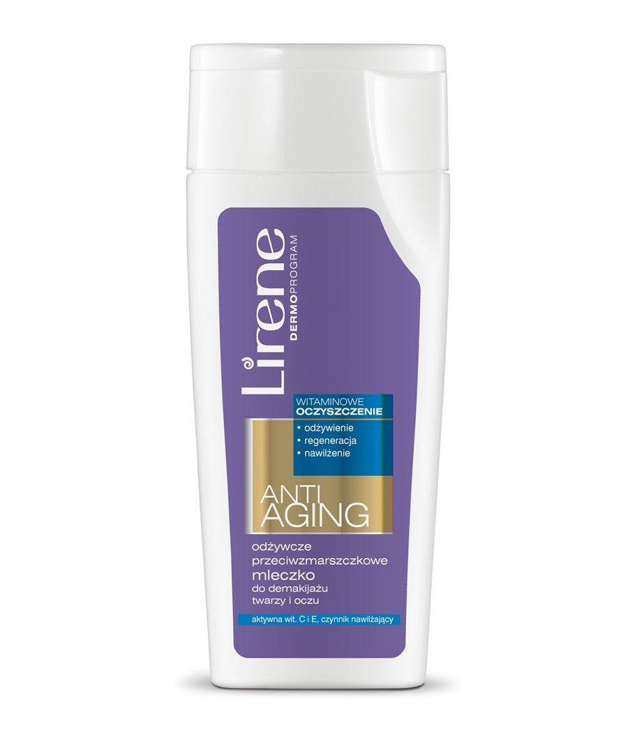 Anti Aging - anti-wrinkle makeup remover milk, 200 ml capacity.