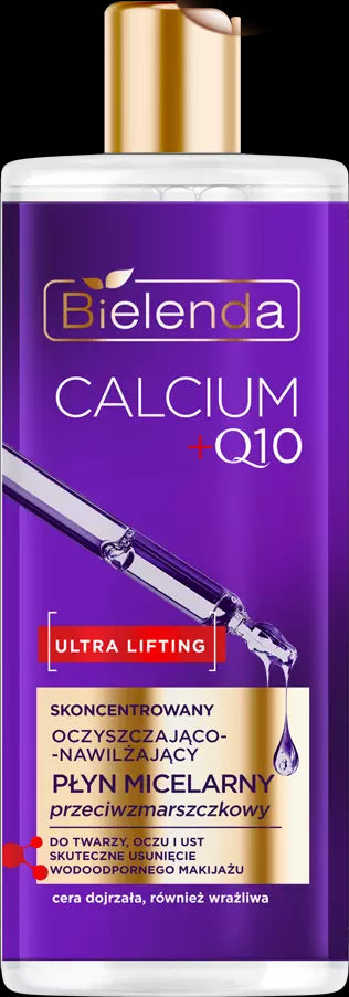 Bielenda CALCIUM + Q10 ULTRA LIFTING - concentrated cleansing and moisturizing micellar liquid, volume 500 ml