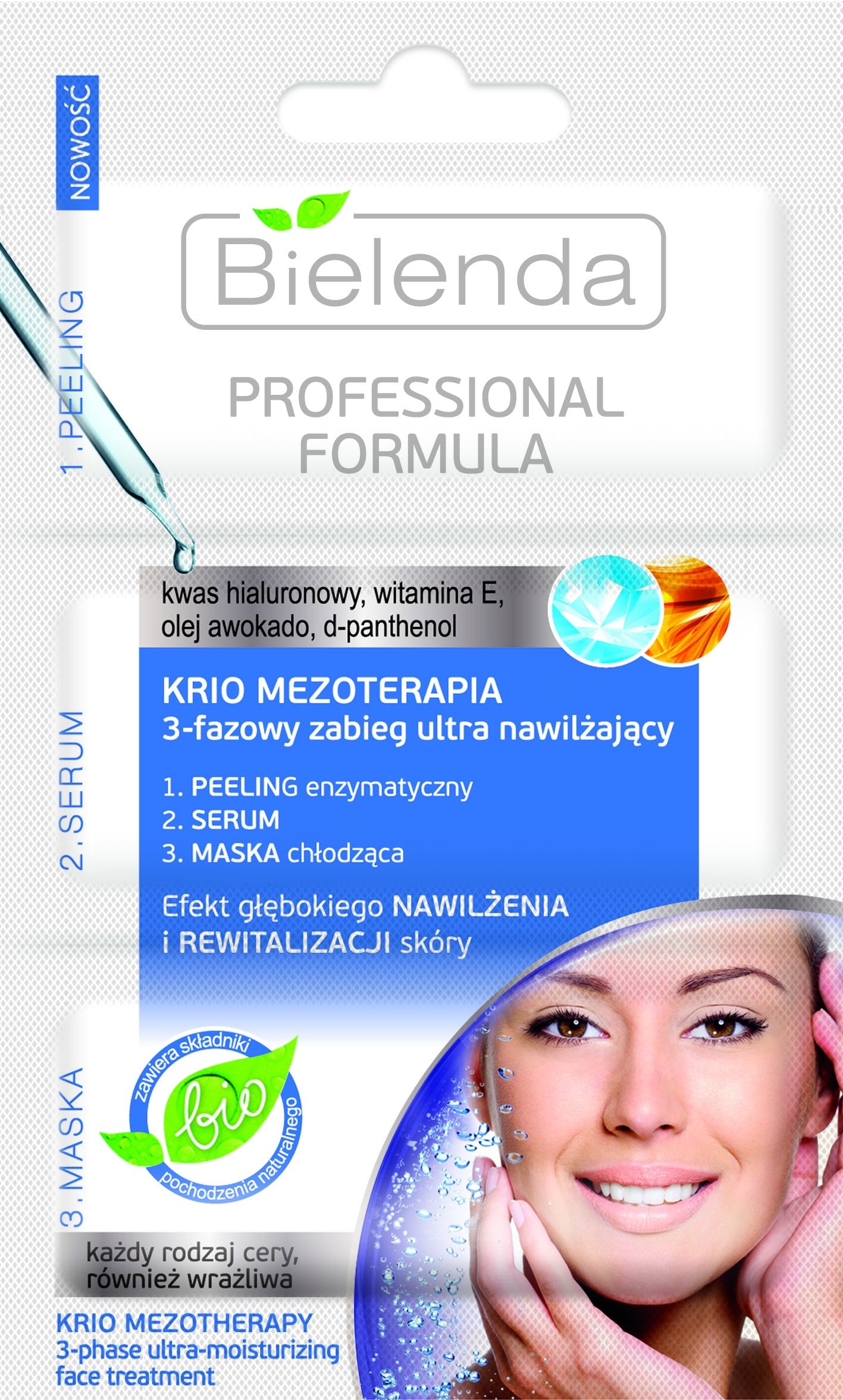 Professional Formula - Cryo Mesotherapy 3-phase ultra-hydrating treatment, 3 x 3 g capacity.