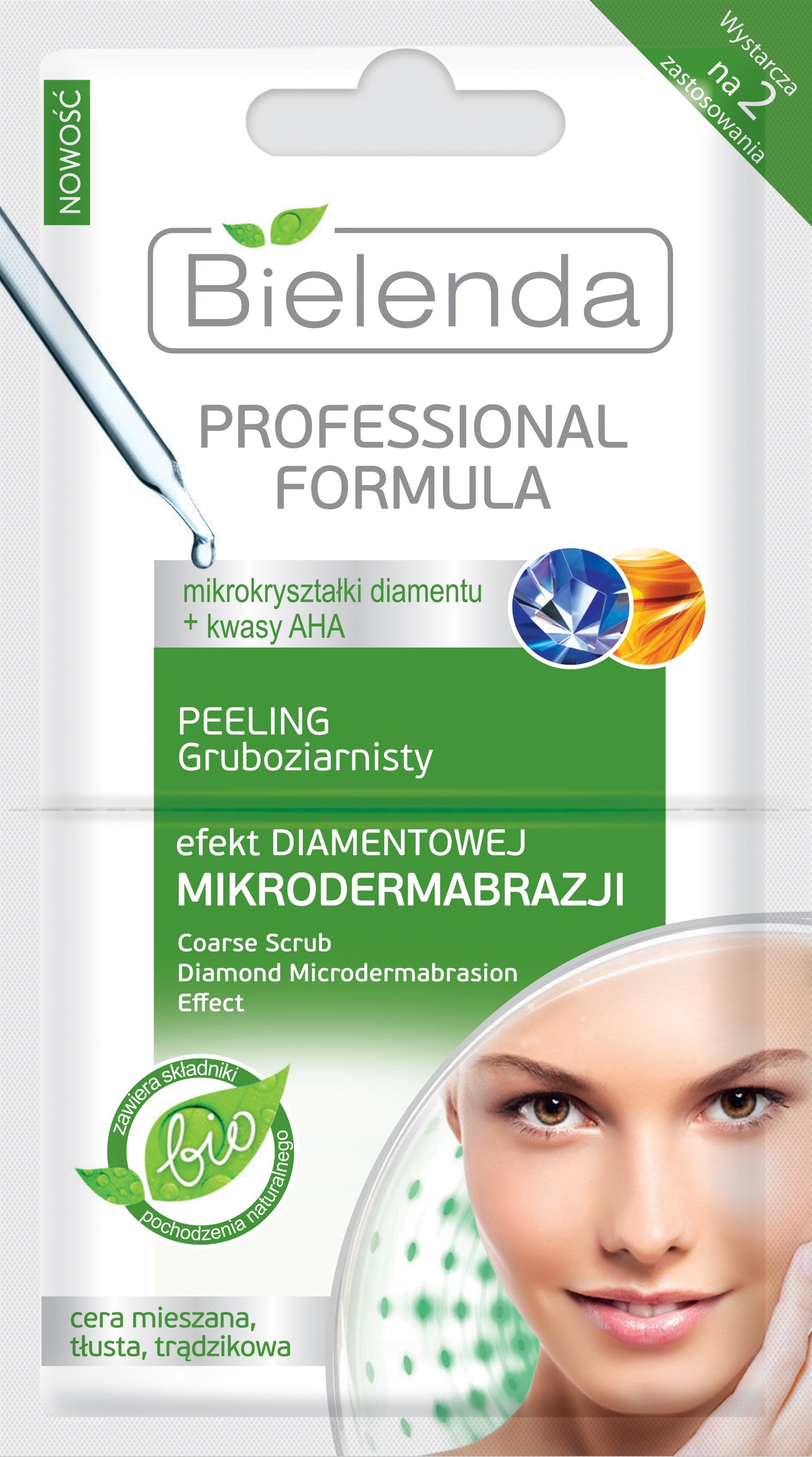 Professional Formula - coarse peeling Diamond microdermabrasion effect, 2 x 5 g capacity.