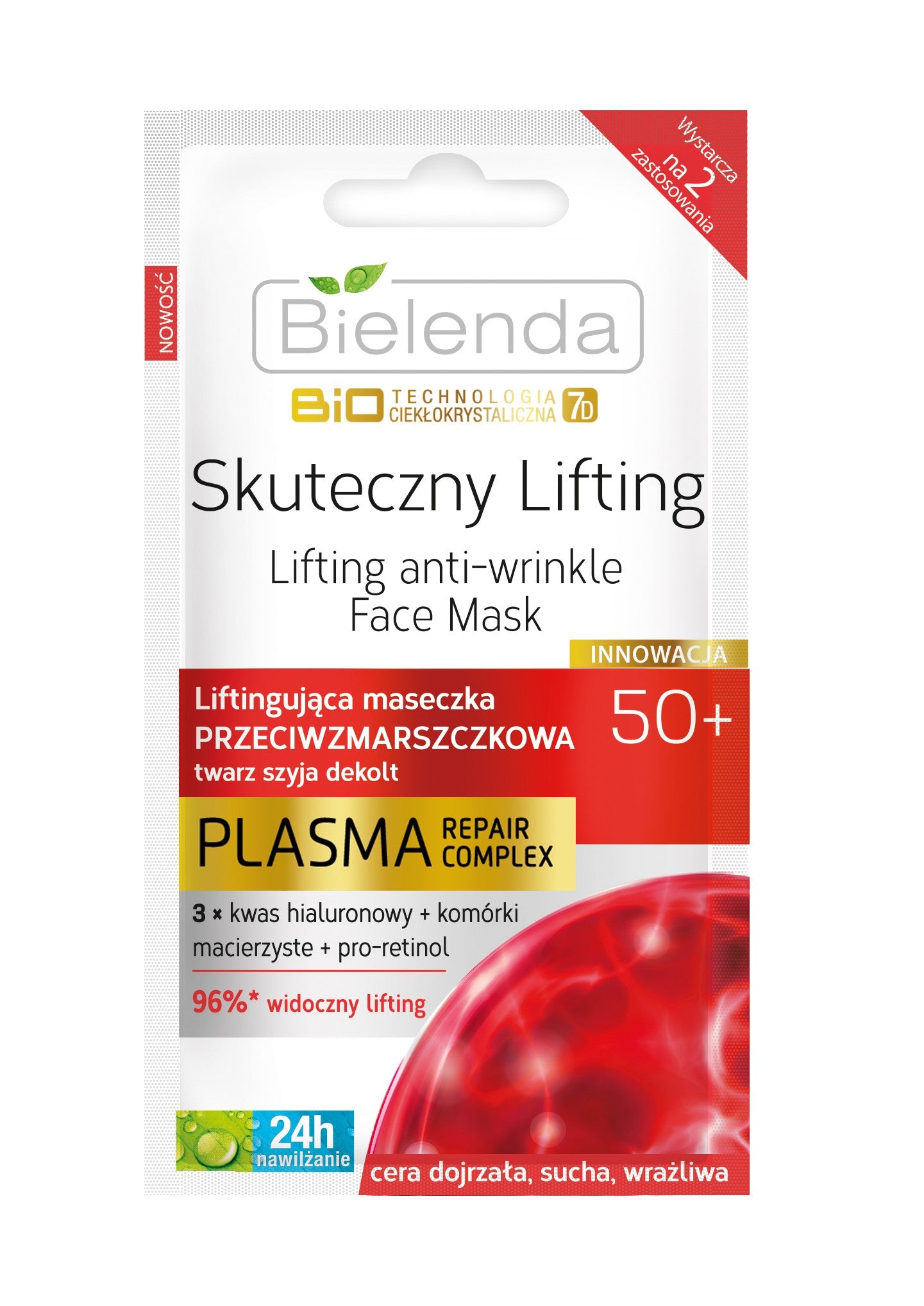 EFFECTIVE LIFTING Lifting anti-wrinkle mask 50+, 10 g capacity.