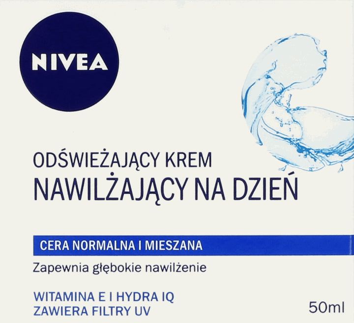 Refreshing moisturizing day cream, 50 ml capacity.