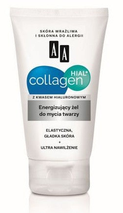 AA Collagen Hial+ Energizing Face Wash Gel, 150 ml capacity.