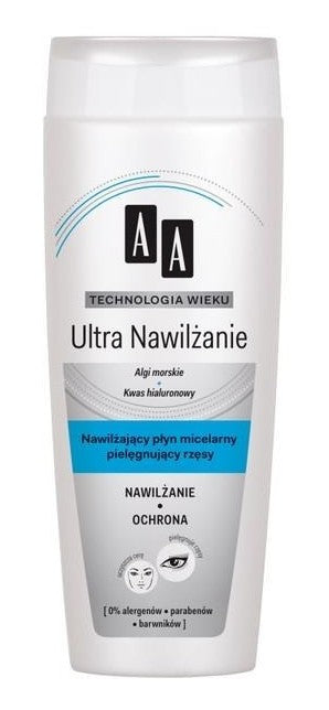 AA Age Technology Ultra Moisturizing - moisturizing micellar liquid for eyelash care, 200 ml capacity.