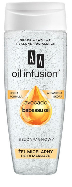 AA Oil Infusion2 - micellar gel for makeup removal, 200 ml capacity.