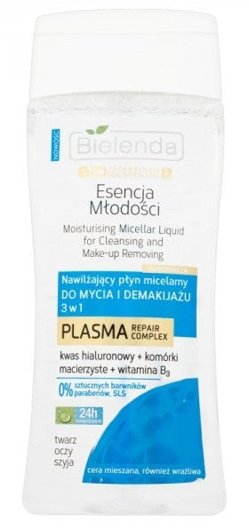 ESENCIA OF YOUTH - moisturizing 3-in-1 micellar liquid for cleansing and makeup removal, volume 200 ml.