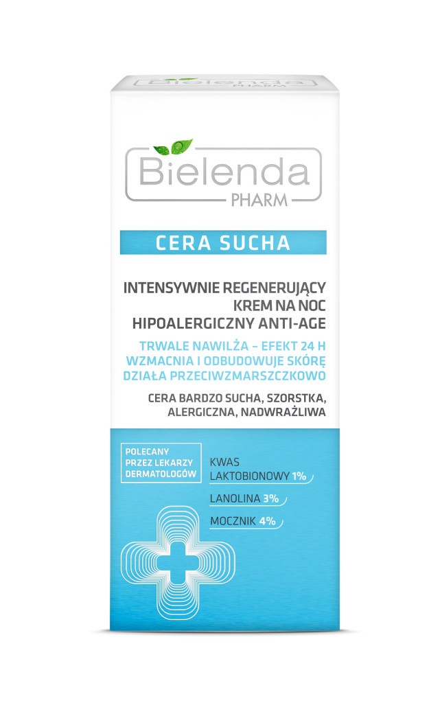 PHARM DRY CERA - Intensively regenerating HIPOALERGIC ANTI-AGE night cream, volume 50 ml.