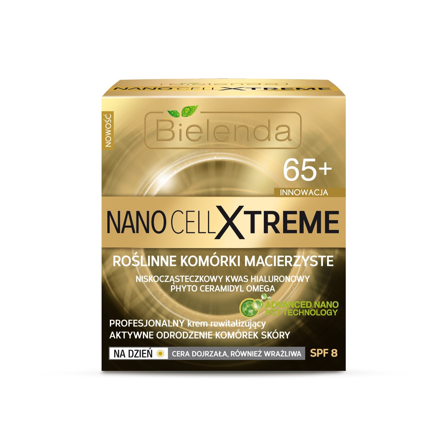 Nano Cell Xtreme Professional revitalizing 65+ day cream SPF 8, 50 ml capacity.