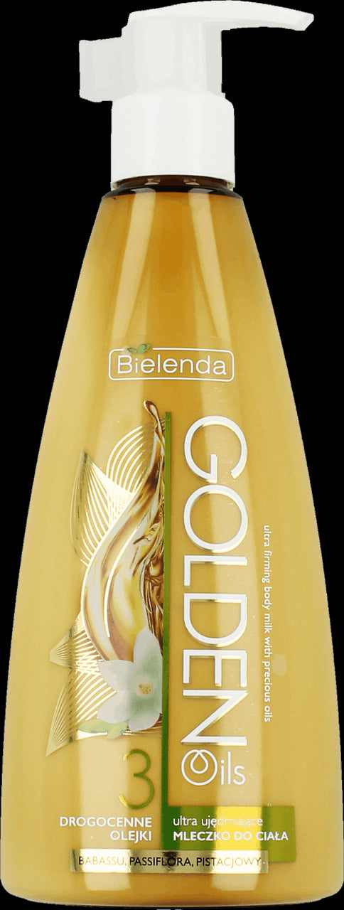 GOLDEN OILS - Ultra firming body milk with precious oils, 250 ml capacity.