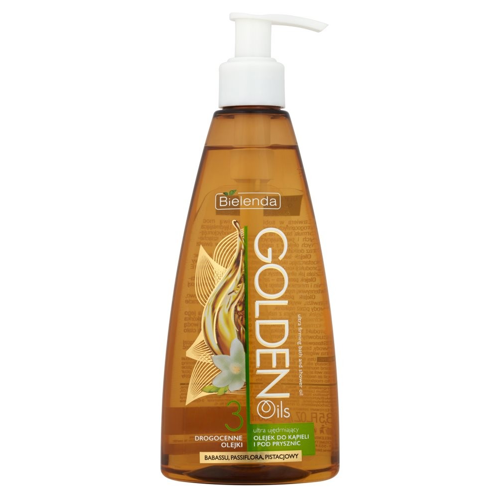 GOLDEN OILS - Ultra firming bath and shower oil with precious oils, 250 ml capacity.