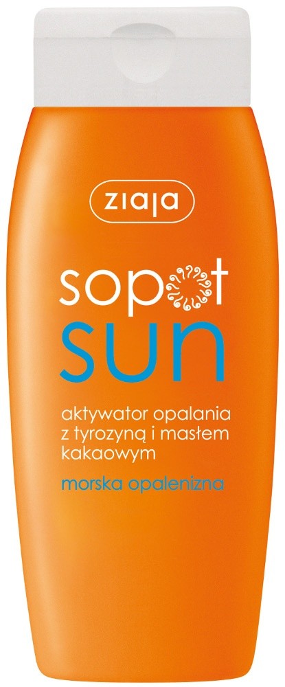 Sopot Sun - tanning activator with tyrosine, 150 ml capacity.