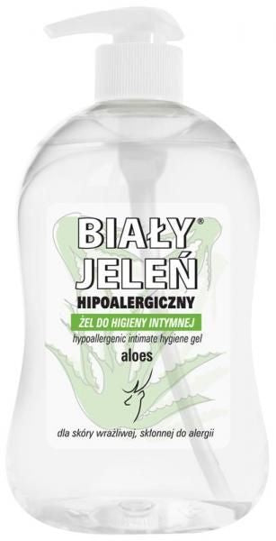 Hypoallergenic intimate hygiene gel BIALY JELEŃ with aloe vera, 500 ml.
