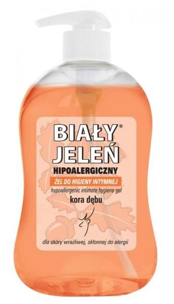Hypoallergenic intimate hygiene gel BIALY JELEŃ with oak bark, 500 ml.