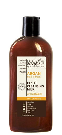 Eco receptura Argan - mleczko do demakijażu, poj. 200 ml.