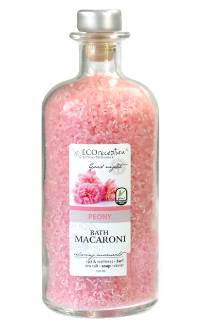 Eco receptura Peony - macaroni do kąpieli 3w1, poj. 500 ml.