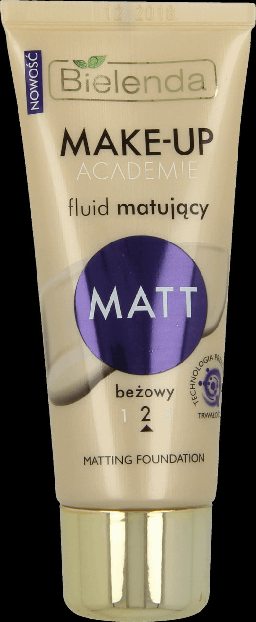 MAKE-UP ACADEMIE MATT mattifying fluid beige shade, 30 g capacity.