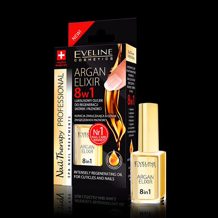 ARGAN ELIXIR 8in1 - Luxurious cuticle and nail regeneration oil with argan oil, capacity 12 ml.