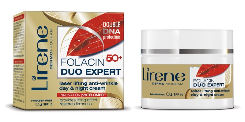 Folacin Duo Expert 50+ krem liftingujący na dzień i na noc SPF 10, poj. 50 ml.