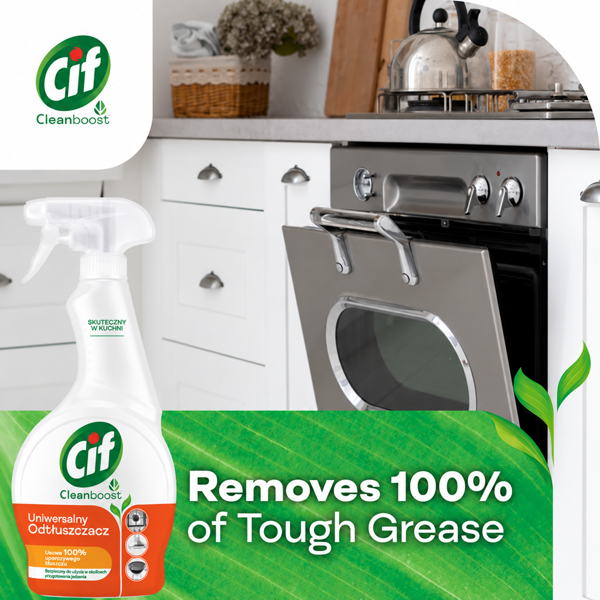 Cif Cleanboost All-Purpose Degreaser Spray – 16.9 fl oz (500 ml)