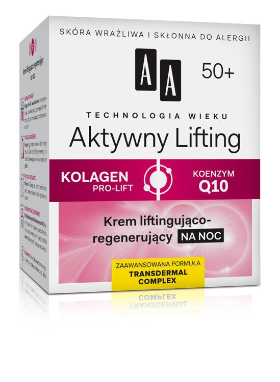 Technologia Wieku 50+ Aktywny Lifting - Krem liftingująco-regenerujący na noc, poj. 50 ml.