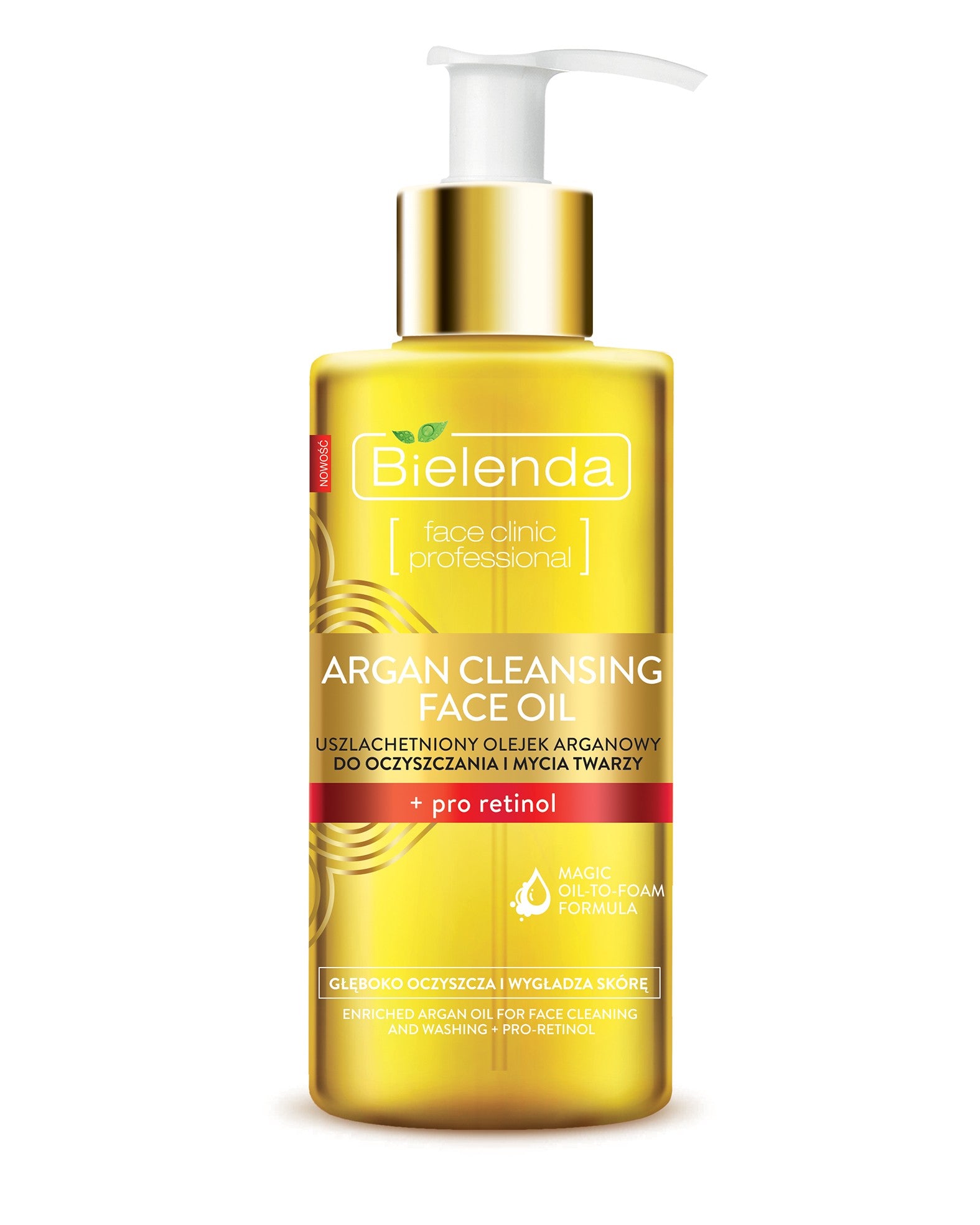 ARGAN CLEANSING FACE OIL - Uszlachetniony olejek arganowy do oczyszczania i mycia twarzy + pro-retinol, poj. 140 ml.