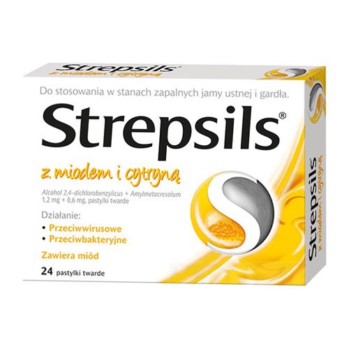 Strepsils - pastylki miodowo - cytrynowe, 24 szt