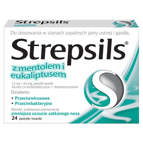 Strepsils - pastylki mentolowo - eukaliptusowe, 24 szt