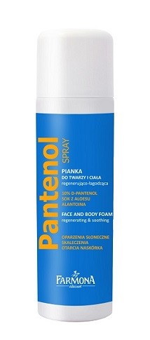PANTENOL - Soothing and regenerating face and body foam, spray, capacity 150 ml.