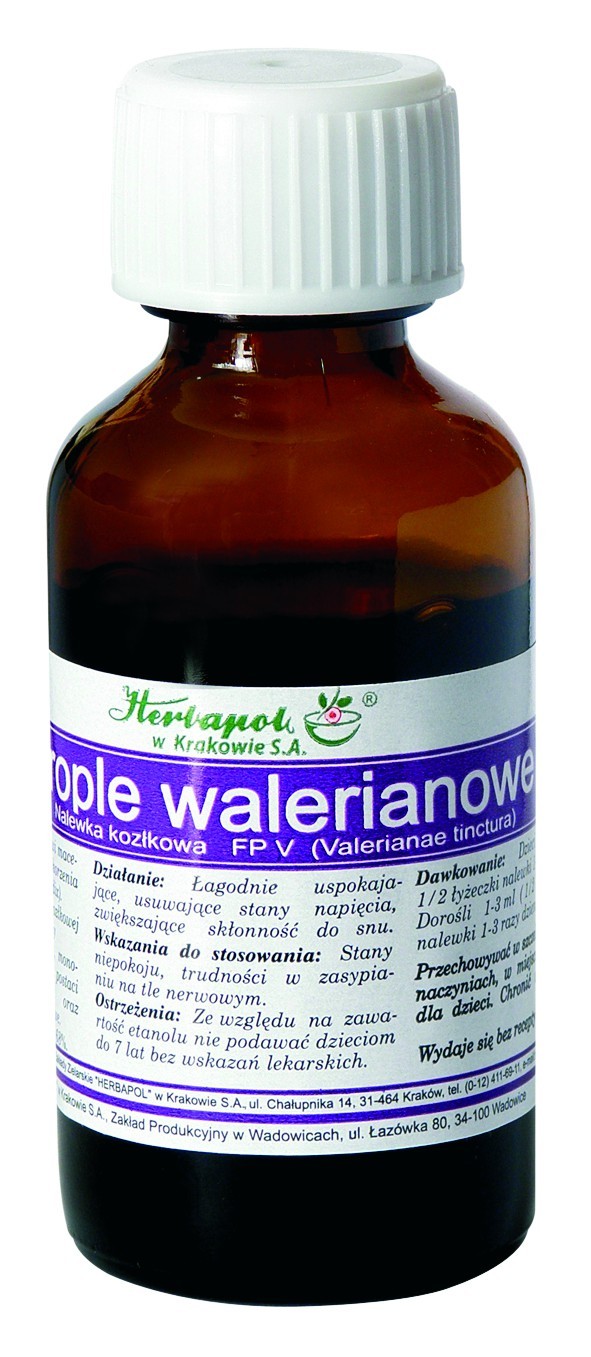 Valerian drops, 35 ml capacity.