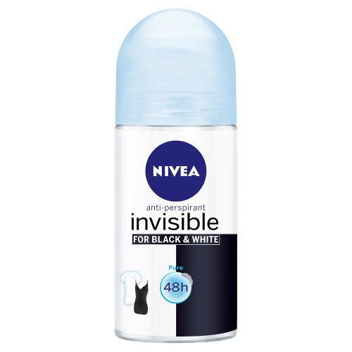 Nivea Invisible For Black & White 48h - antyperspirant, roll-on, poj. 50 ml.