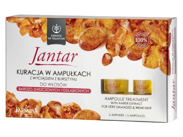 Jantar - treatment in ampoules for damaged and weakened hair, capacity 5x5 ml.