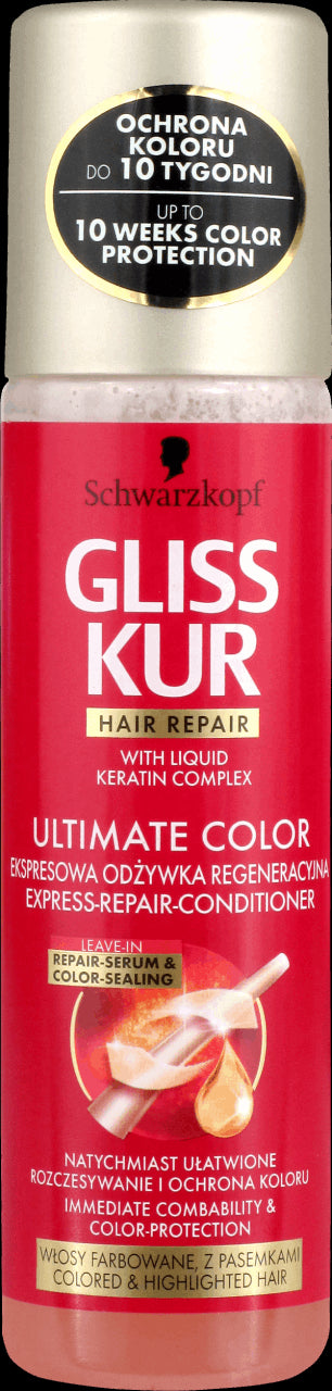 Gliss Kur Ultimate Color -ekspresowa odżywka regenerująca do włosów, poj. 200 ml.