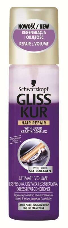 Gliss Kur Ultimate Volume - ekspresowa odżywka regenerująca do włosów, poj. 200 ml.