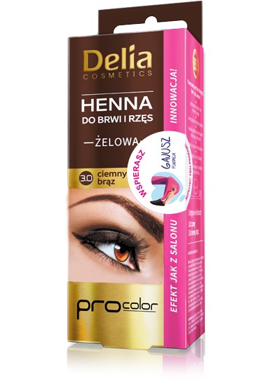 Henna żelowa do brwi i rzęs - ciemny brąz 3.0