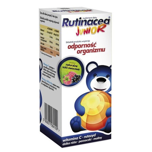 Rutinacea Junior - syrup, natural fruit juices, 100 ml capacity.
