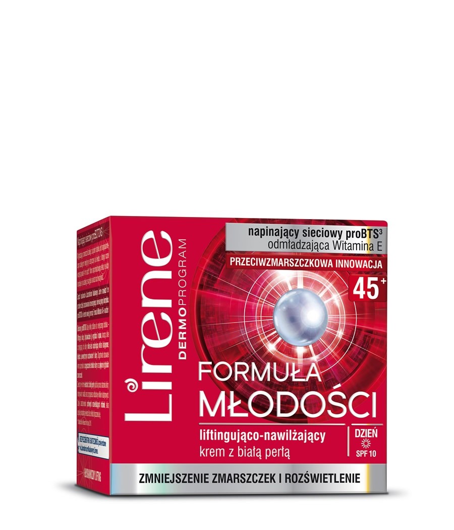 Formuła Młodości 45+, liftingująco-nawilżający krem z białą perłą na dzień, poj. 50 ml.