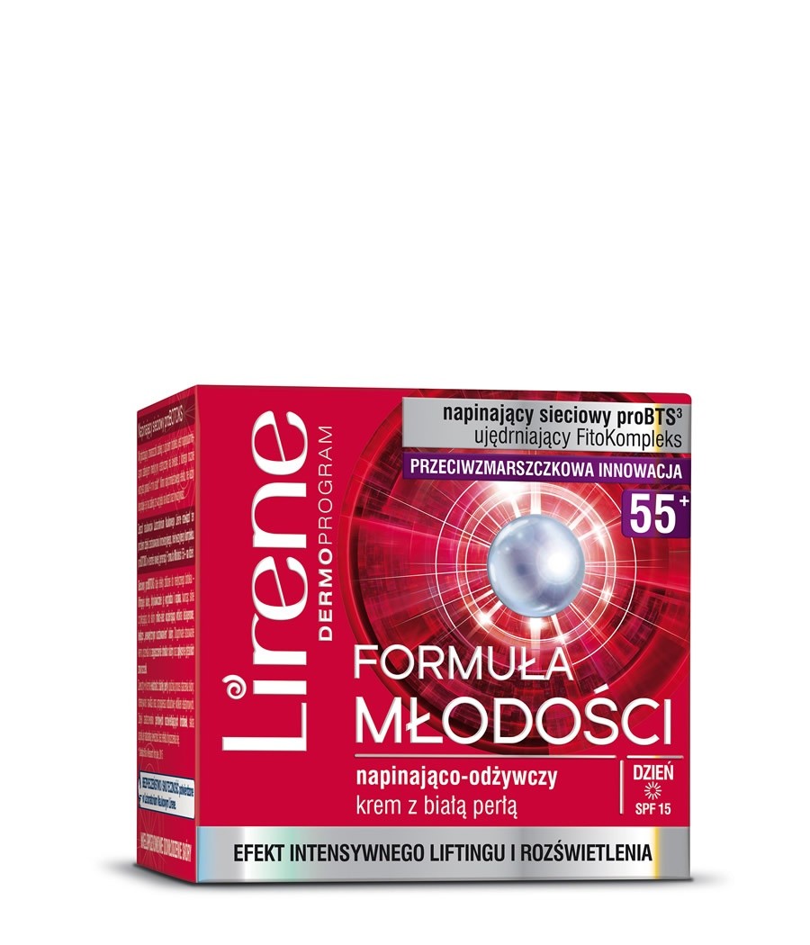 Formuła Młodości 55+, ujędrniająco-napinający krem z białą perłą na dzień, poj. 50 ml.