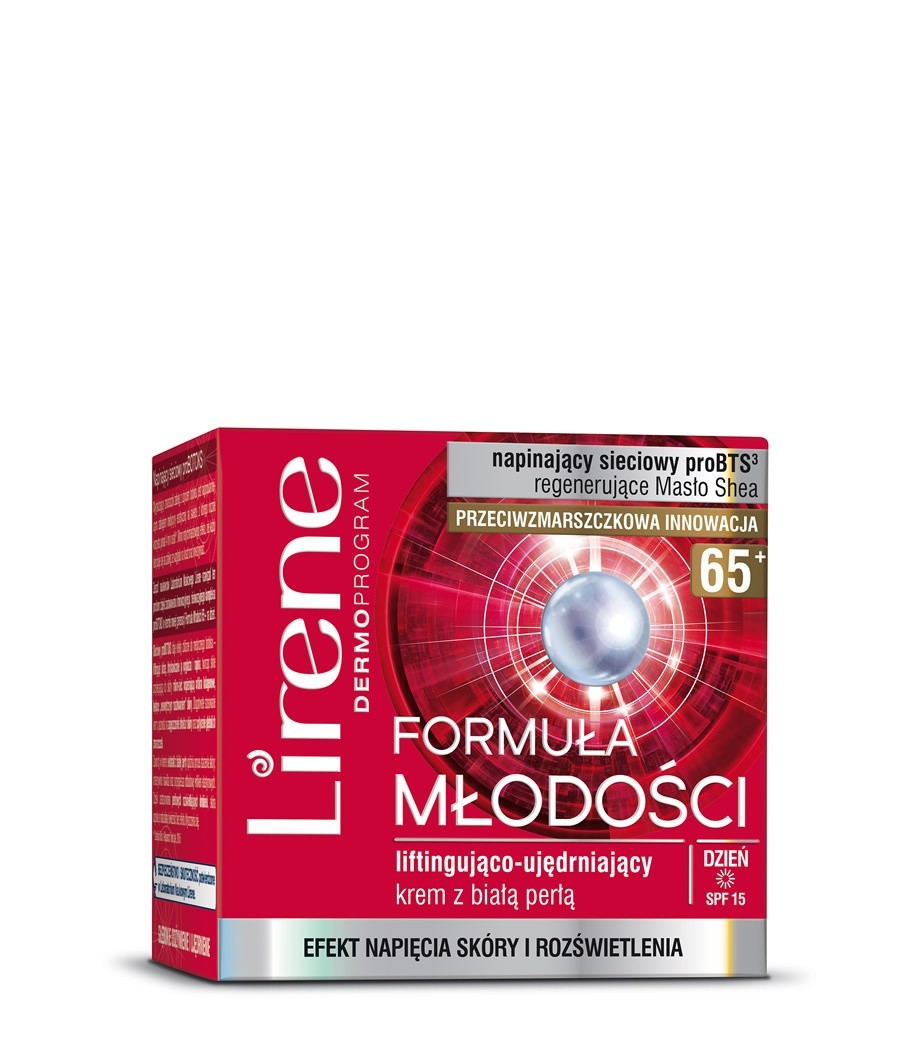 Formuła Młodości 65+, ujędrniająco-liftingujący krem z białą perłą na dzień, poj. 50 ml.