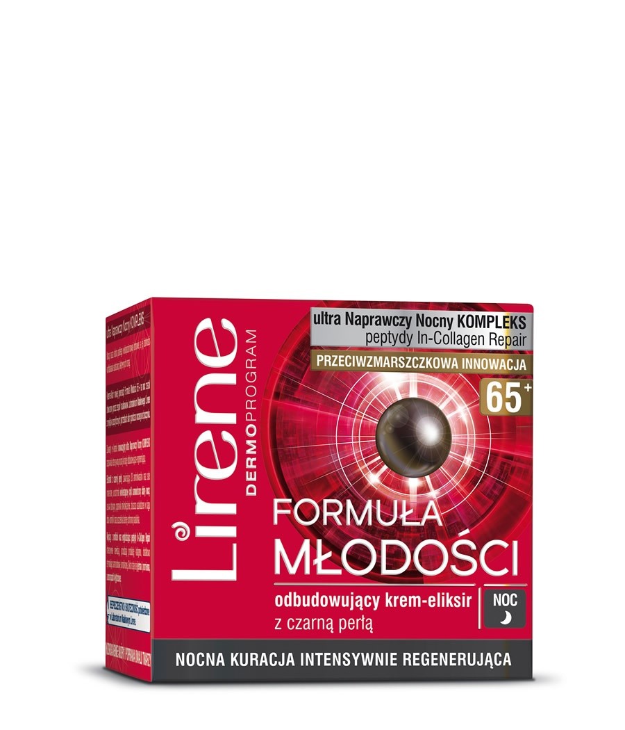 Formuła Młodości 65+, odbudowujący krem-eliksir z czarną perłą na noc, poj. 50 ml.