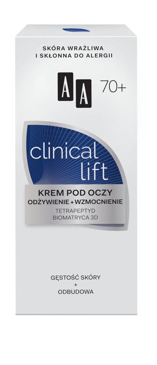 AA CLINICAL LIFT 70+, krem pod oczy odżywienie+wzmocniene, poj. 15 ml.