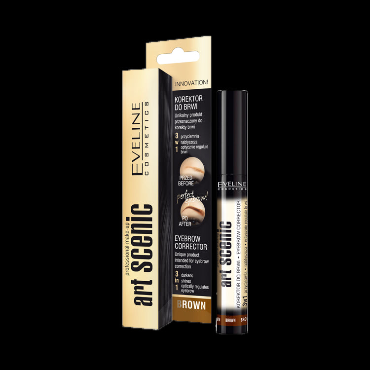 Art Scenic - korektor do brwi 3w1, brązowy