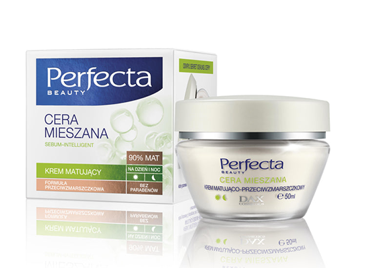 Perfecta Cera Mieszana - krem matujący na dzień i na noc formuła przeciwzmarszczkowa, poj. 50 ml.